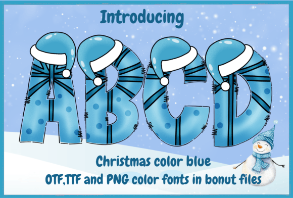 Christmas Color Blue: A Playful Font for Vibrant Designs