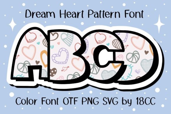 Dream Heart: A Colorful Pattern Font for Creative Projects