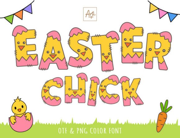 Easter Chick: A Bold Color Font for Playful Design